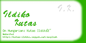 ildiko kutas business card